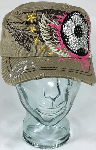 Bling Basketball Sport Wings Ladies Cadet Cap Pink Color Factory Distressed Hat 
