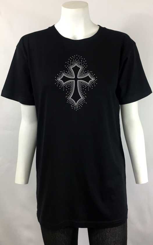 Faded Cross | Rhinestones-Religious Bling T-shirtBling My Shirt