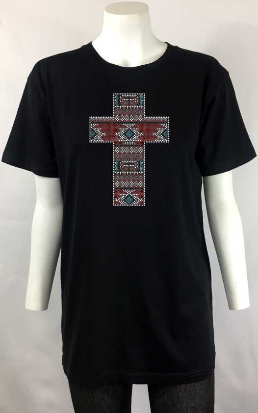straight tribal cross t-shirt men