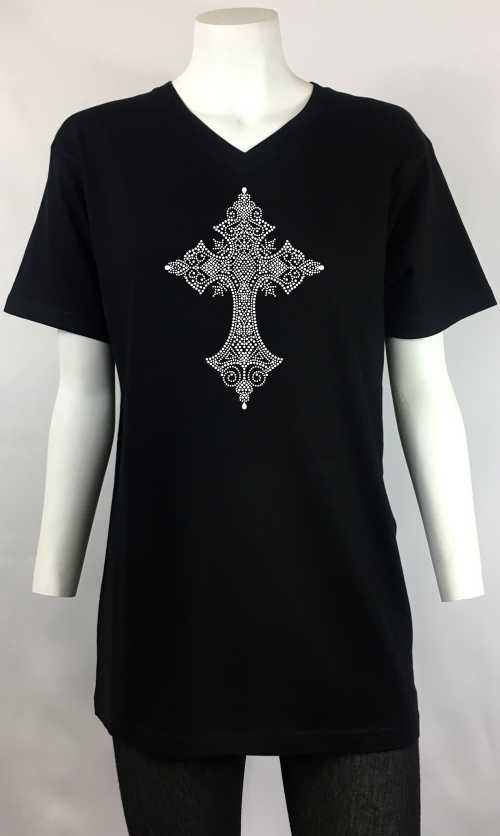 teardrop cross v-neck men