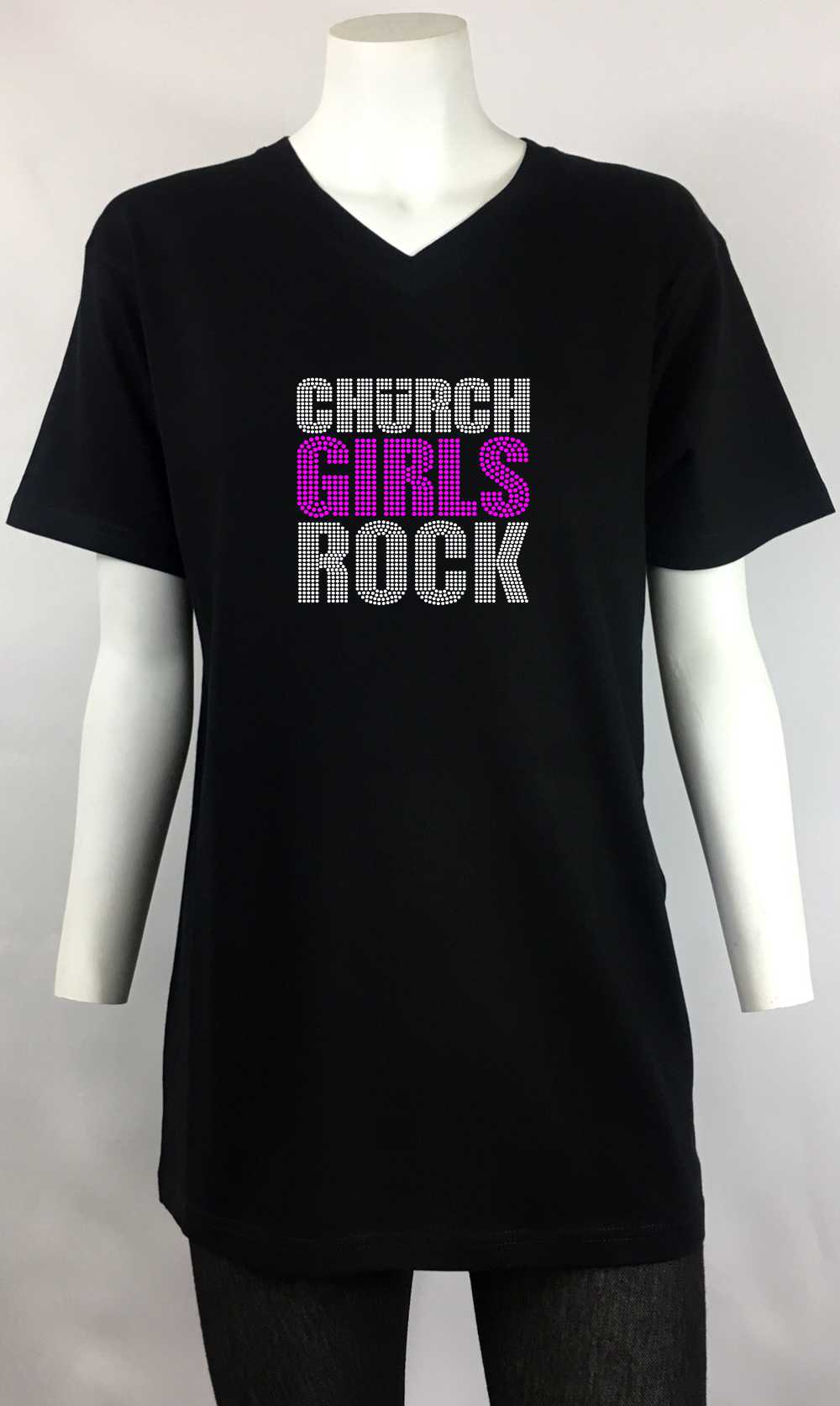 church girls pink v-neck men