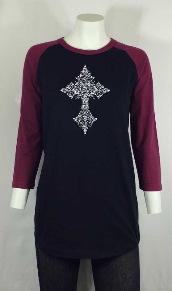 teardrop cross burgundy