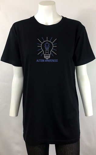 Autism awareness Light Bulb t-shirt men