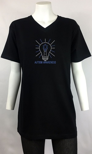 Autism awareness Light Bulb v-neck men