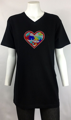 Super Autism Heart v-neck men